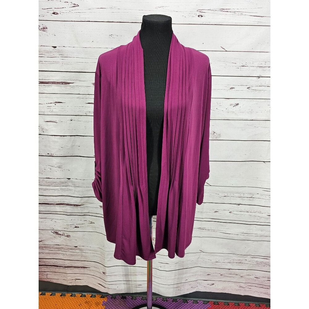 Blair Clothing Violet Size XL Long Open Front Women’s Cardigan‎